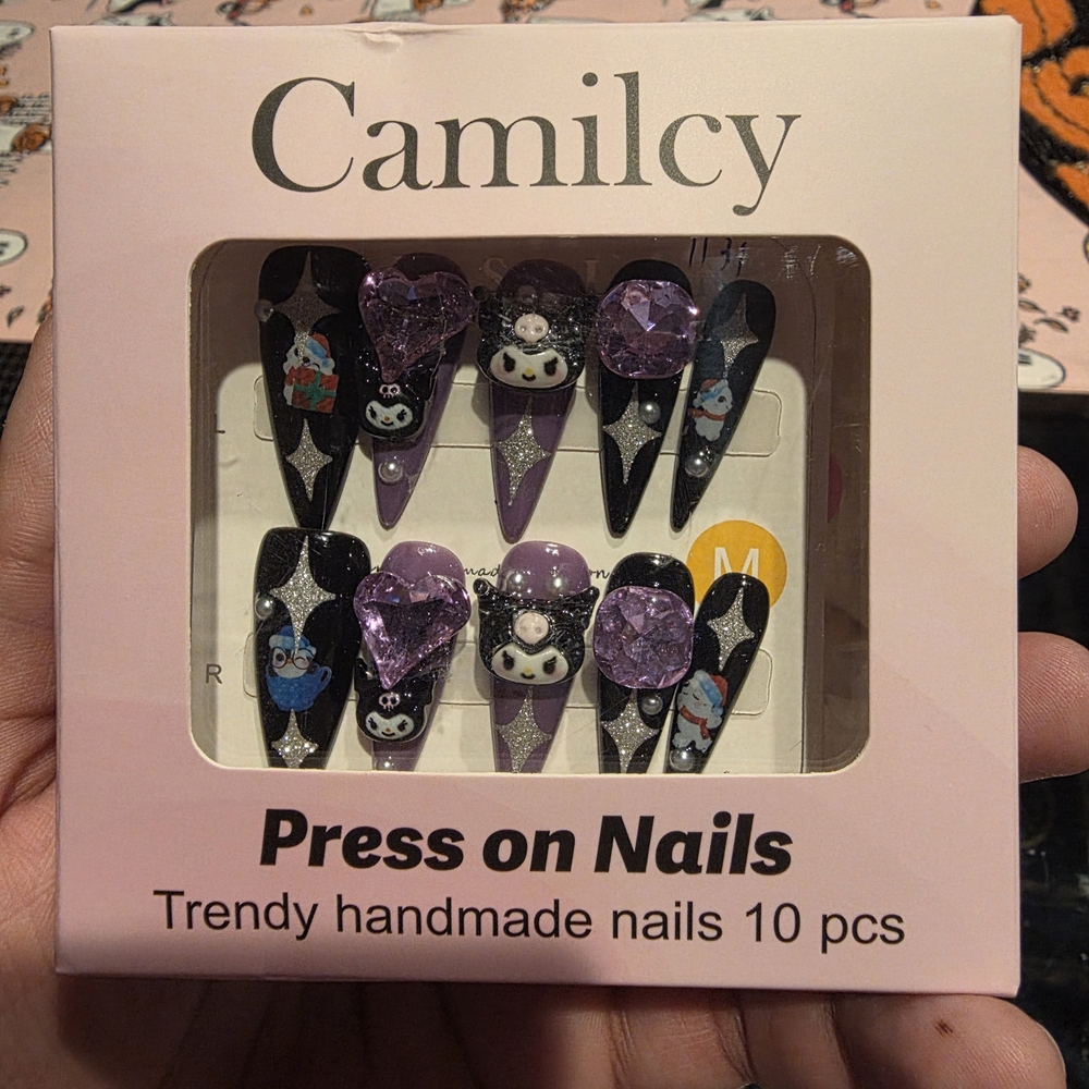 Kuromi Hello Kitty Handmade Press On Nails